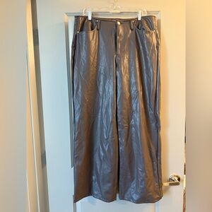 Women’s Faux Grey Leather Pants